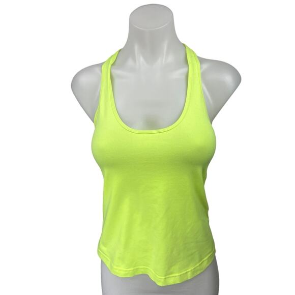 Lululemon Neon Green Racerback Sleeveless Yoga Workout Athletic Tank Top Size 4 - Picture 1 of 3